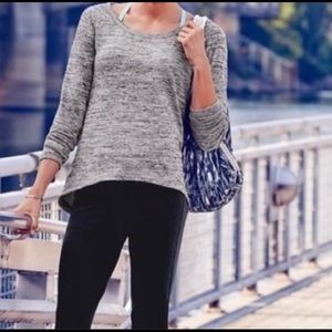 Athleta Gray High Low Long Sleeve Sweatshirt Sweater Top